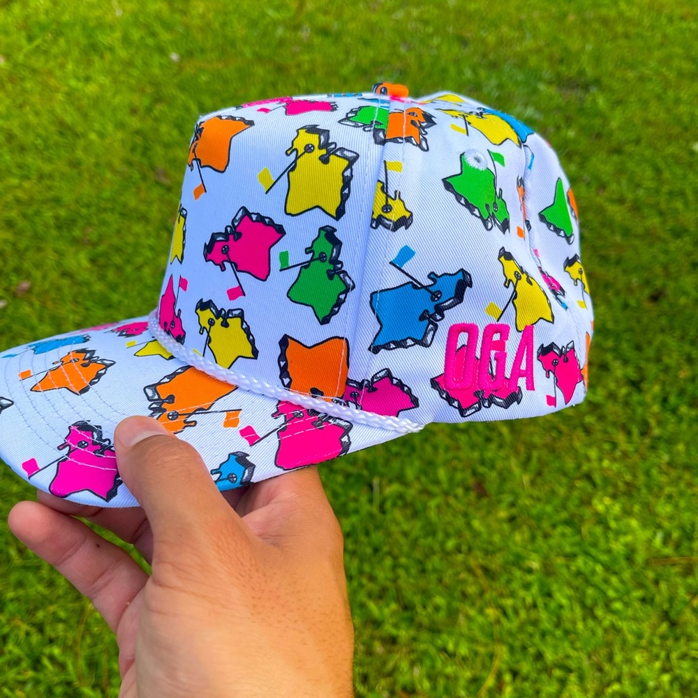 Oahu golf hat rainbow bucket snapback